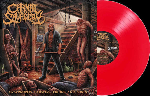 Carnal Savagery - Graveworms, Cadavers, Coffins and Bones (Red LP) - LP (uusi)