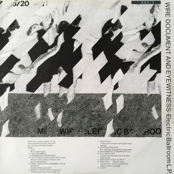 Wire - Document And Eyewitness LP levy (käytetty)